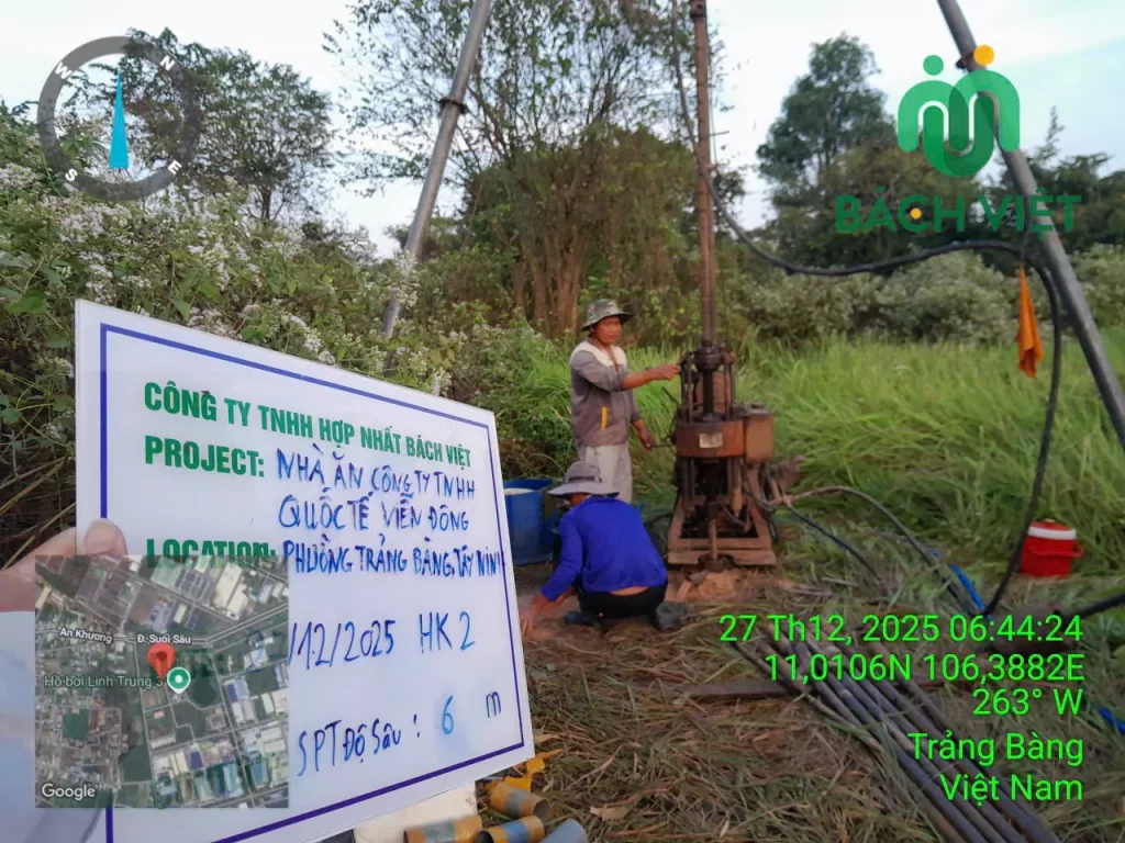 Khảo sát địa chất nhà ăn công ty Quốc Tế Viễn Đông tại KCX Linh Trung 3