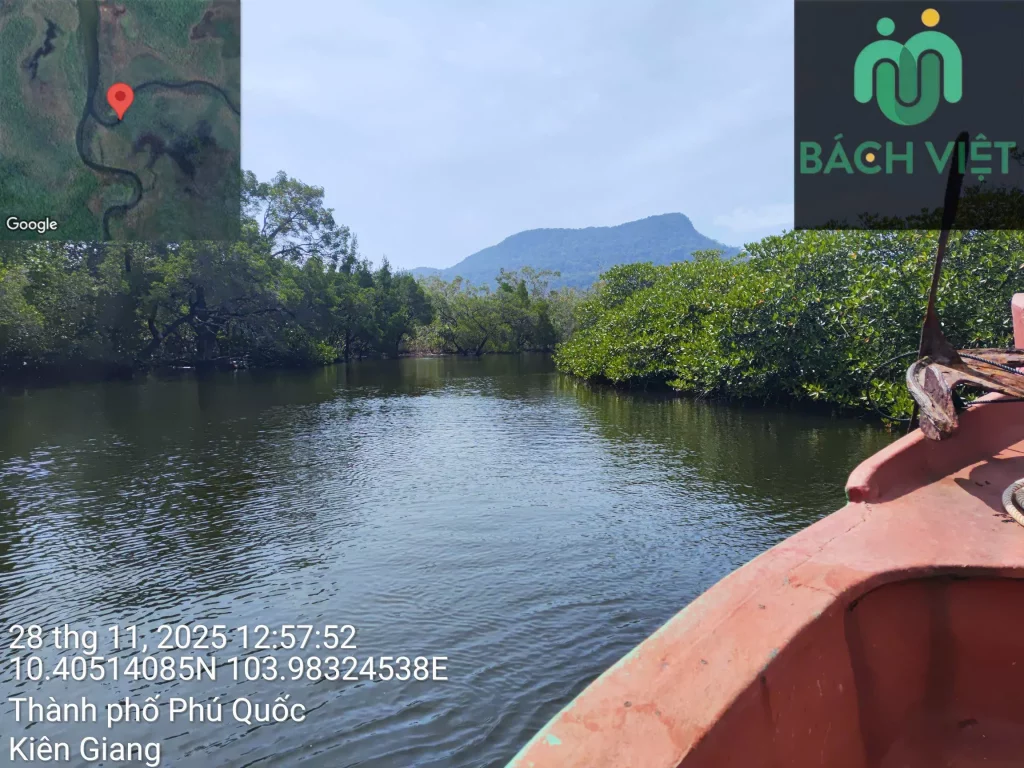 Khảo sát địa hình dự án Khu dân cư Rạch Tràm Phú Quốc 1 Đo sâu hồi âm tuyến rạch