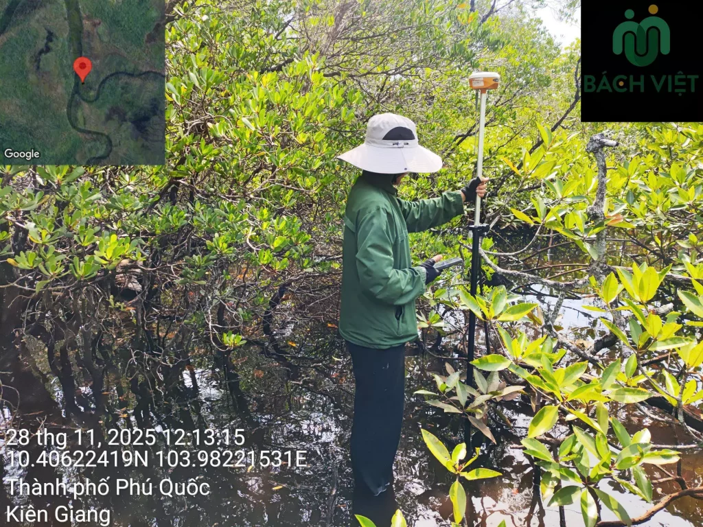 Khảo sát địa hình dự án Khu dân cư Rạch Tràm Phú Quốc 2 Đo đạc chi tiết địa hình