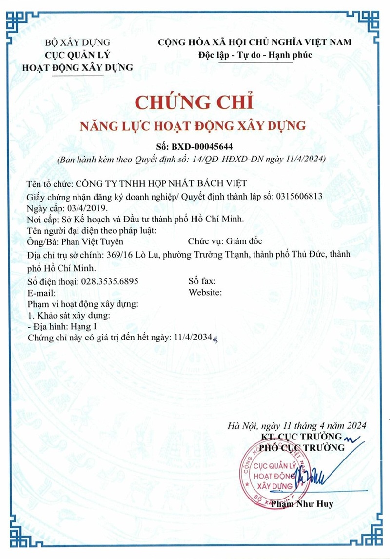 chứng chỉ năng lực hoạt động xây dựng