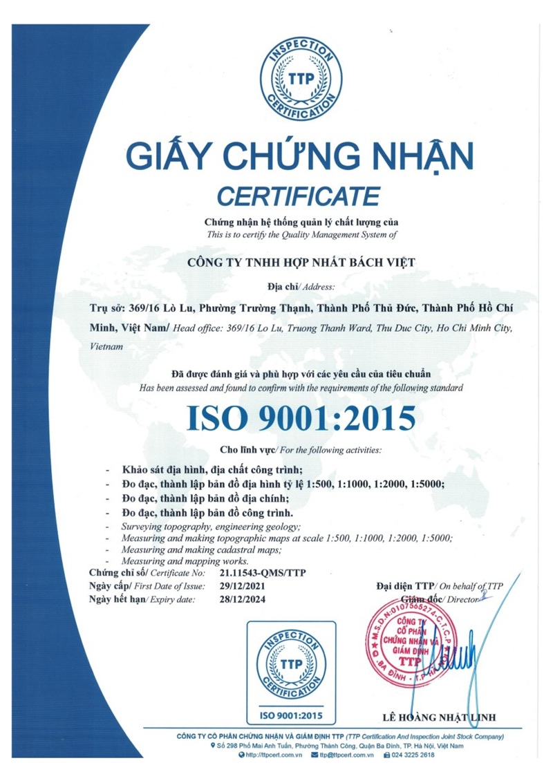 chứng chỉ iso 9001:2015