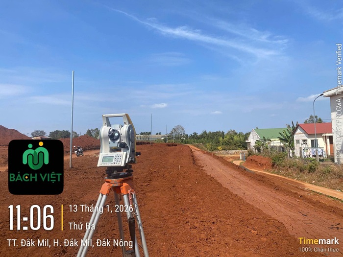 Đo đạc ở thị trấn Dak Mil, Dak Nông