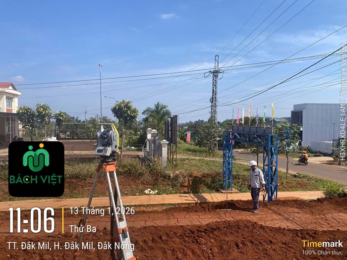 Đo đạc ở thị trấn Dak Mil, Dak Nông