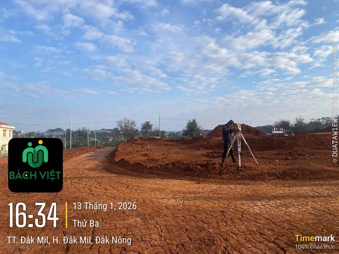 Đo đạc ở thị trấn Dak Mil, Dak Nông