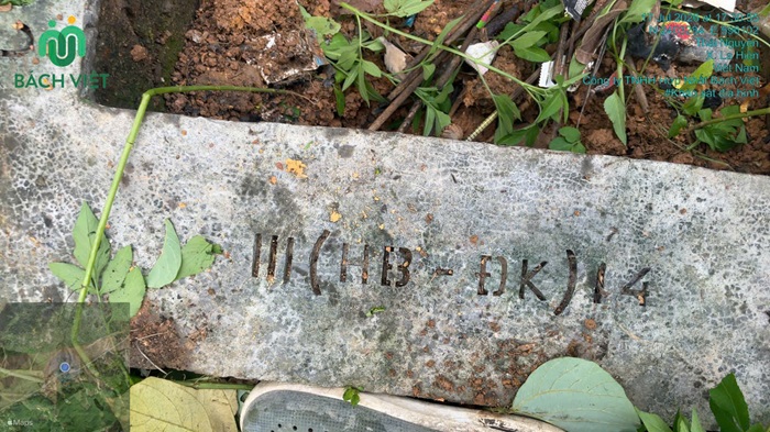 Ký hiệu kỹ thuật trên cấu kiện bê tông tại hiện trường khảo sát địa hình xã La Hiên