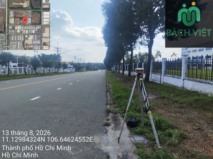 Thiết bị GNSS bên đường nội bộ KCN Mỹ Phước 3