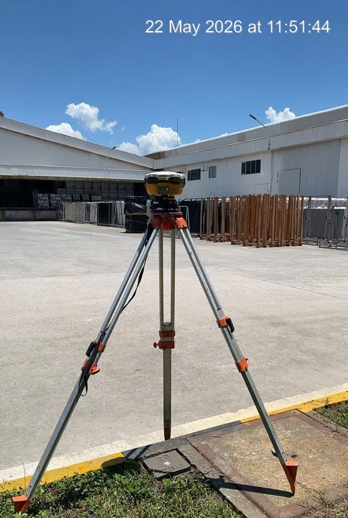 Thiết bị GNSS đo hiện trạng sân Nhà máy gạch Viglacera tại Phú Mỹ