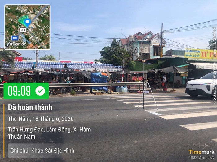 Khảo sát địa hình xã Hàm Thuận Nam