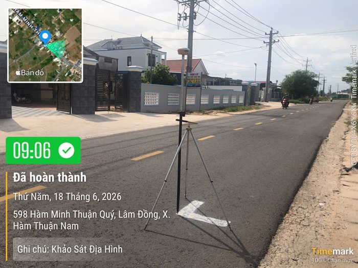 Thiết bị GNSS trên tuyến đường dân cư xã Hàm Thuận Nam